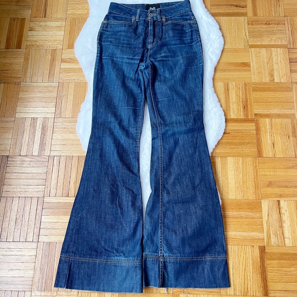 DOLCE GABBANA Jeans woman’s high rise flare vintage denim designer